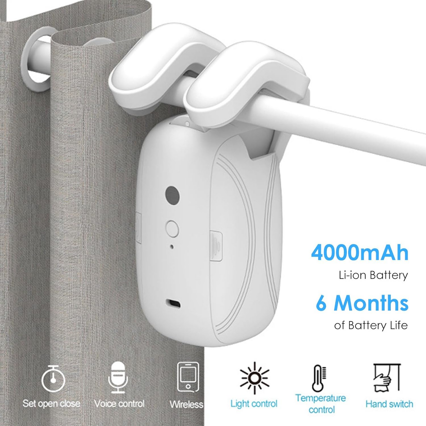 روبوت التحكم بالستائر يعمل بريموت